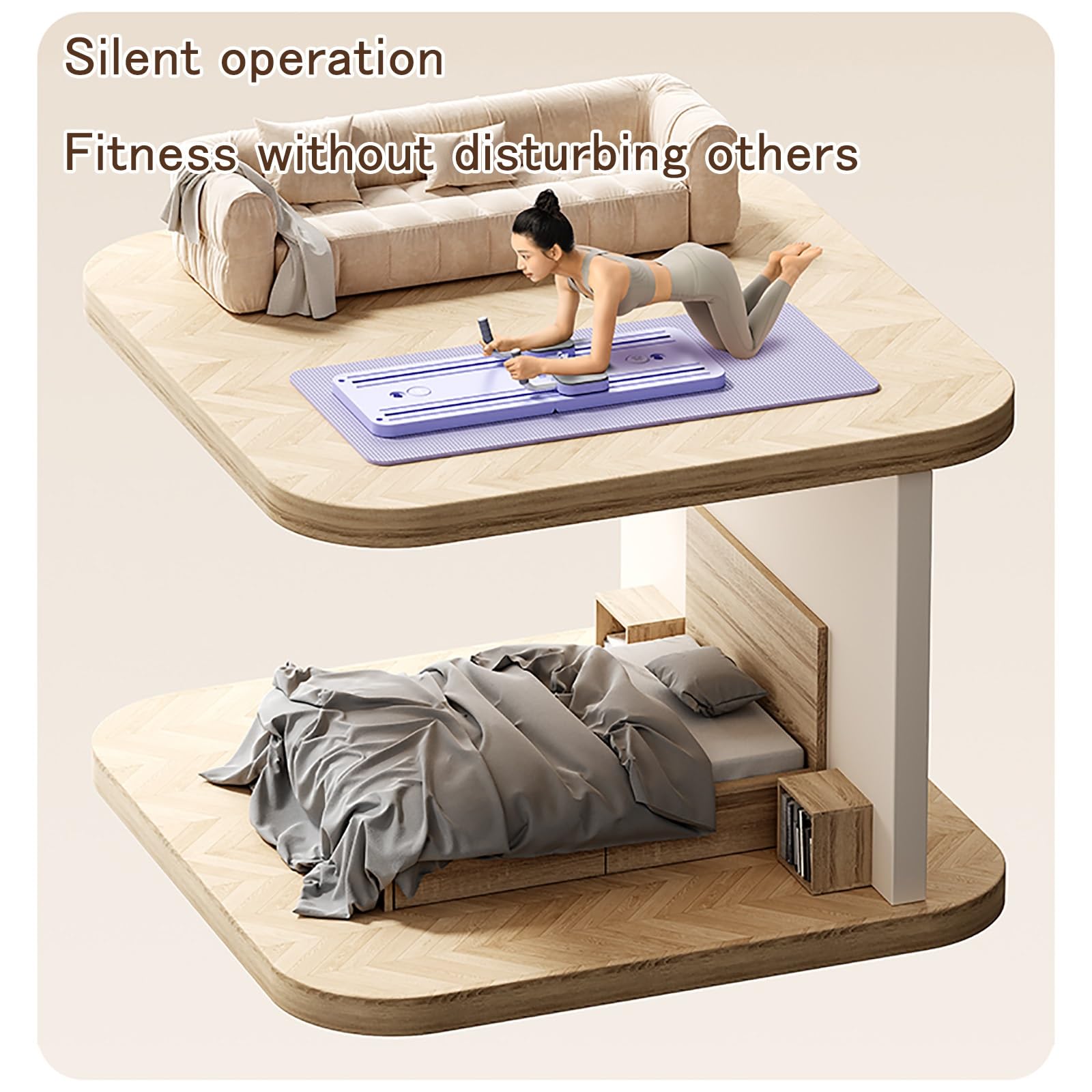 Tabla reformadora de pilates – Máquina de entrenamiento plegable en casa, multifuncional para abdominales y rebote para fitness portátil
