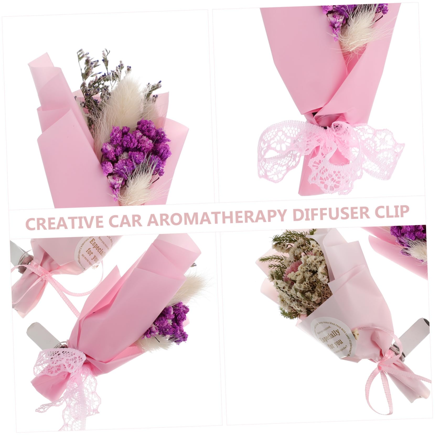 SOLUSTRE 6pezzi Clip Per Auto Diffusore Di Profumo Per Ventole Decorazione Per Interni Auto Con Fiori Secchi Rinfrescante Per Ogni Viaggio