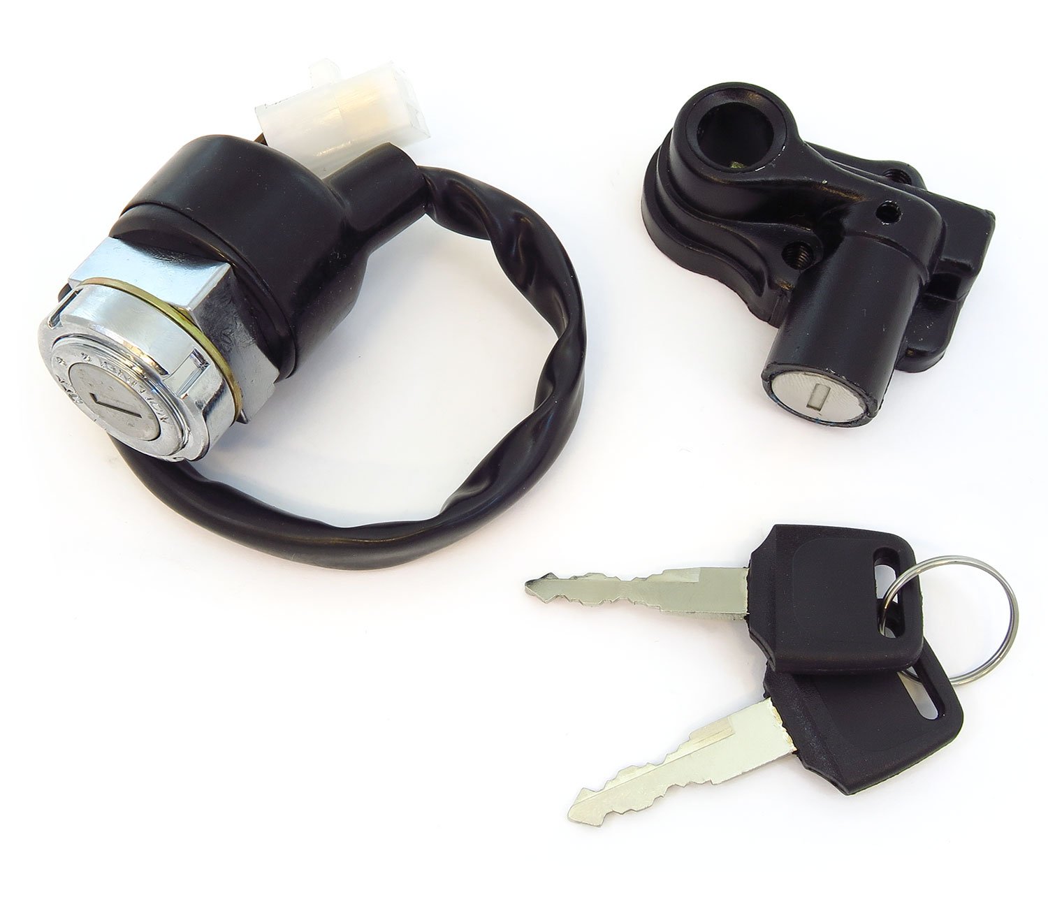 Square Plug Ignition Switch & Seat Lock Set Matching Key - Fits Honda CB200 CL200 CB350F CB360 CL360 CB500K CB500 CB550 CB750