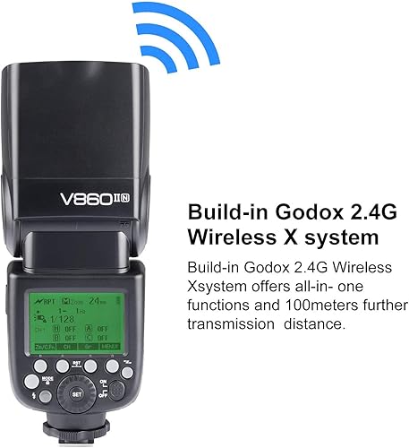 Miniatura 3 de GODOX V860II-N Kit I-TTL GN60 2.4G HSS 18000s batería de iones de litio cámara flash Speedlite luz compatible con D800 D700 D7100 D5200 D300 D300S
