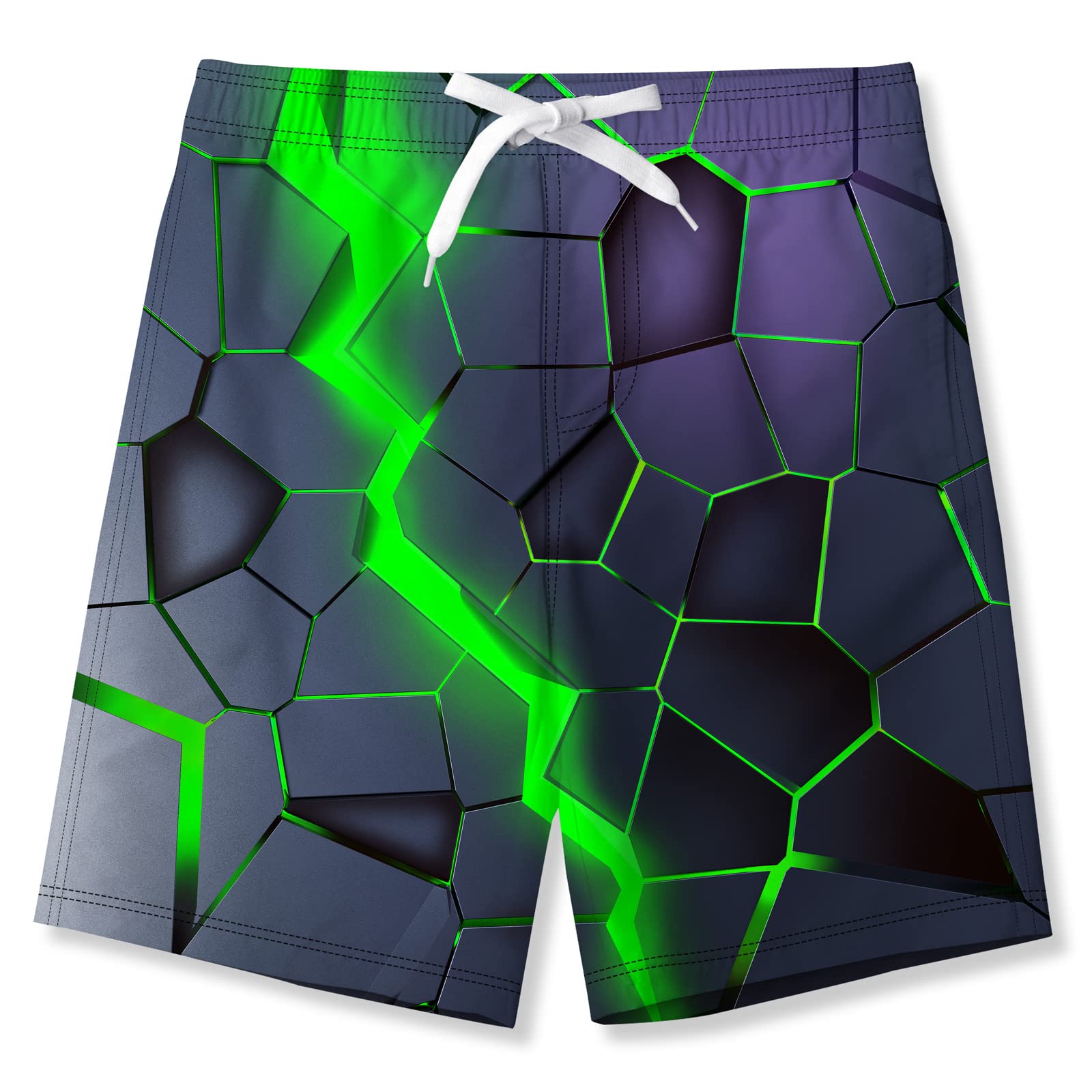 TUONROAD Jungen Badeshorts Lustig 3D Druck Schnell Trocknendes Badehosen mit Netzfutter Sommer Strand Kurze Hose 5-14 Jahre