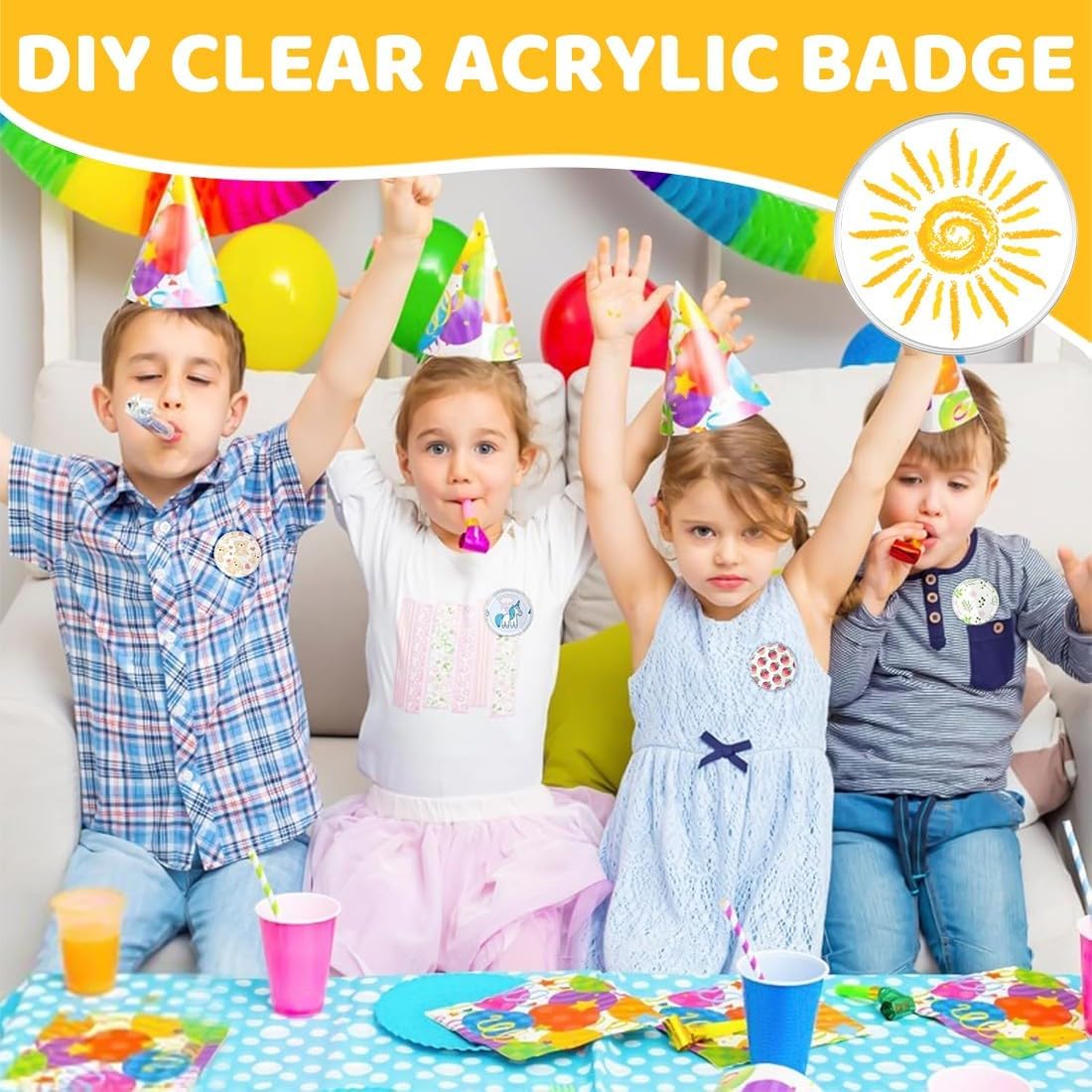 10 DIY Button Making Kit for Crafts, 58mm Clear Badge Supplies for Creative Projects