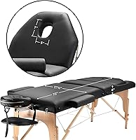 Vista 7 de Mesa de masaje portátil profesional con respaldo, varios colores disponibles, de Saloniture , Negro