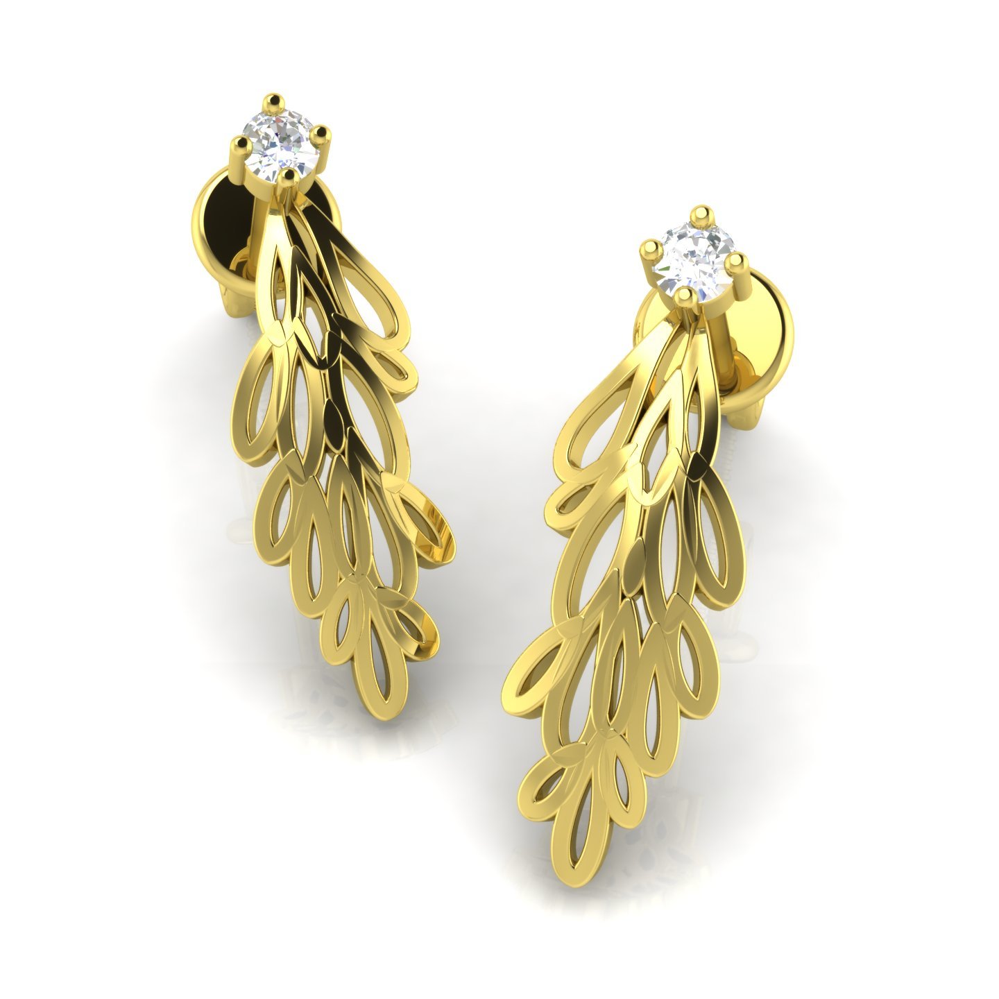 Avsar 18KT Yellow Gold Stud Earrings for Women (B073VSH2WW) Amazon Price History, Amazon Price Tracker