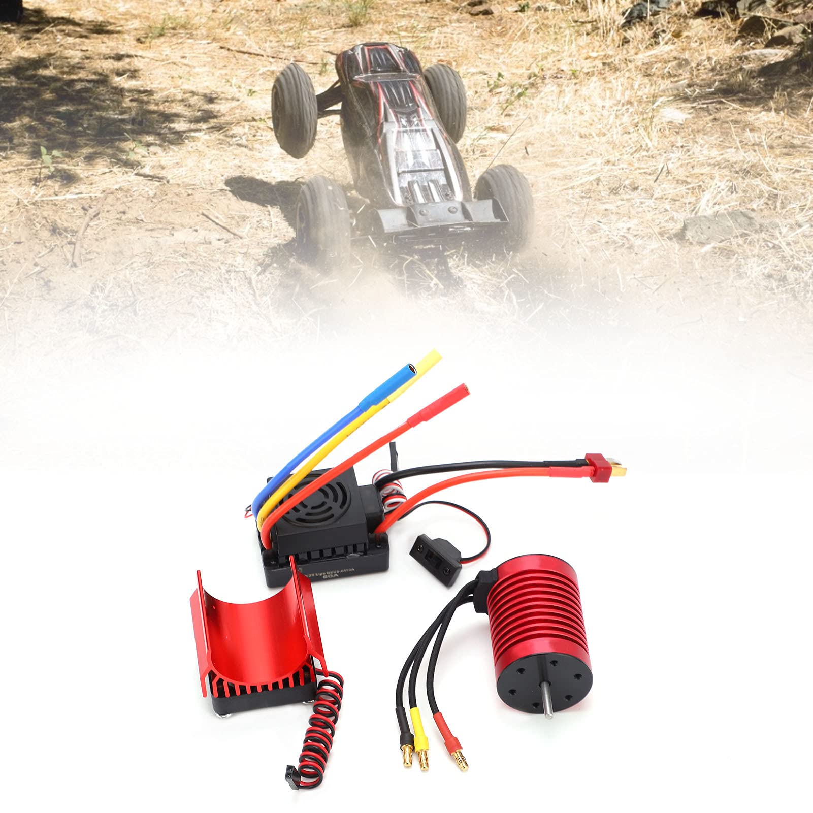 F540 4370KV Brushless Motor Set Waterproof High Torque with ESC for 1/10
