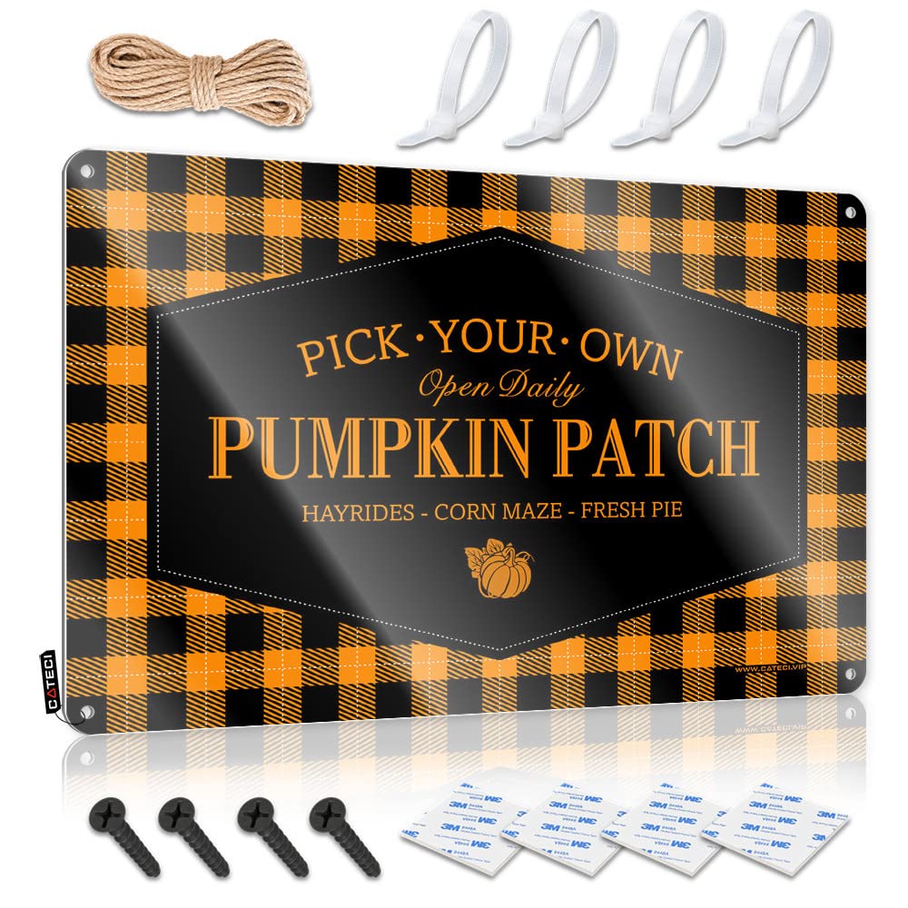 Vintage Metal Signs Funny Fall Farmhouse Pumpkin Patch Tin Sign Men Decor Cool Room Accessories For Teens Boys(30X40CM)