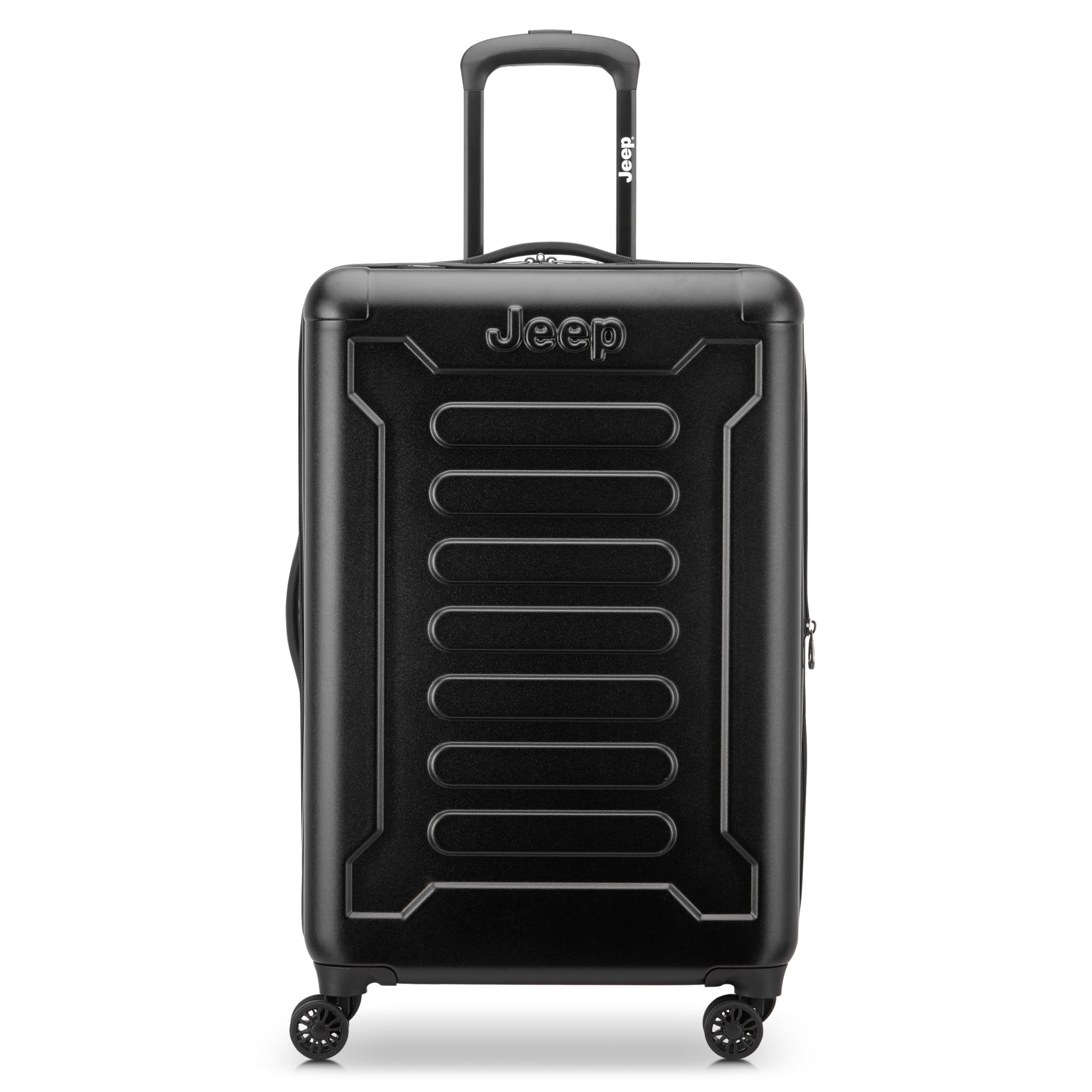 Jeep JH004C Hardside Expandable Luggage with Spinner Wheels, Black, Checked-Large 28 Inch