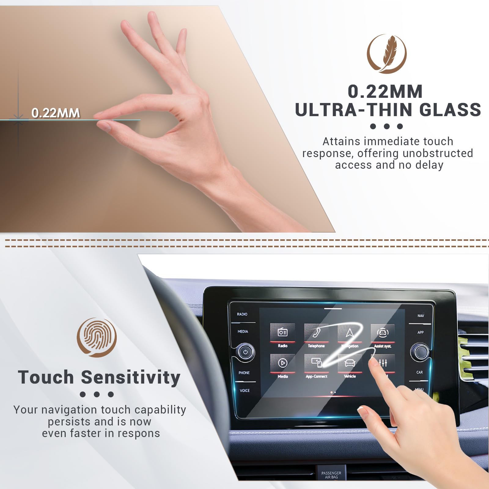2025 Jetta Screen Protector For VW Jetta 8" & Air Conditioner Touch VW