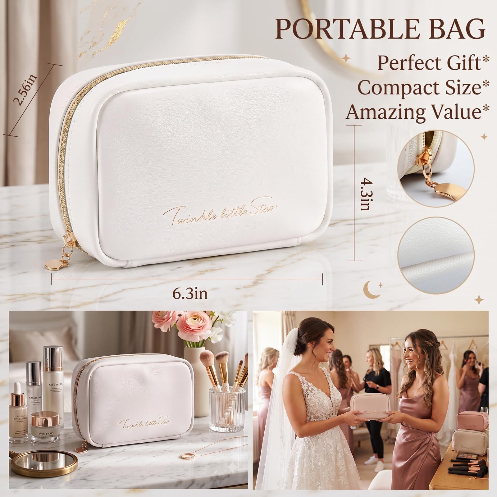 Kit de emergencia nupcial más de 40 artículos esenciales para el día de la boda, juego de supervivencia para novia y fiesta nupcial (blanco)
