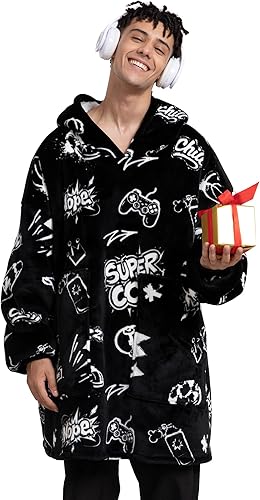 Miniatura 32 de Aemicion - Manta con capucha para adultos, acogedora y cálida sudadera gruesa de sherpa con capucha para regalos para hombres y mujeres - Gris