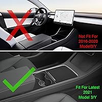 Vista 4 de Tinlucys Accesorios interiores de Tesla, juego de funda protectora de consola central para Tesla Modelo 3 Modelo Y, funda de reposabrazos de TPE