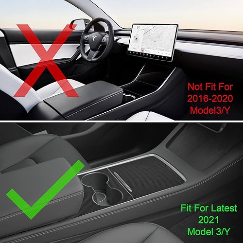 Miniatura 4 de Tinlucys Funda protectora de consola central para Tesla Modelo 3 Modelo Y 2021-2024, funda para reposabrazos de TPE, funda de consola central,