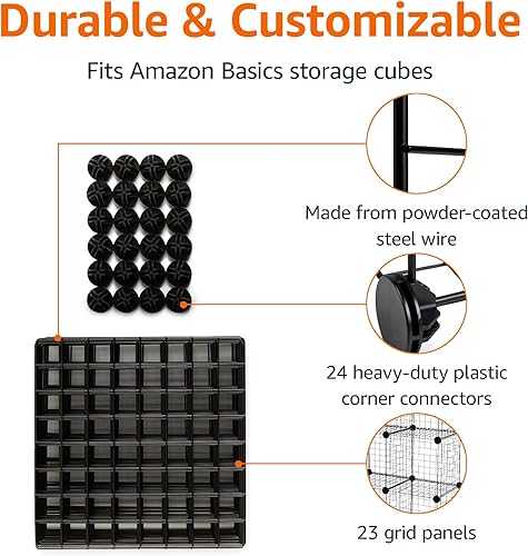 Miniatura 9 de Tienda Basics Estantes de almacenamiento apilables de rejilla de alambre de 6 cubos, 12 x 12 pulgadas, color blanco