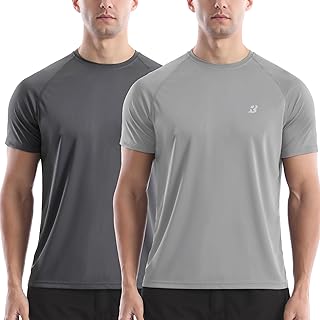 Roadbox Men's Rash Guard Short Sleeve, UPF 50+ UV Sun Protection Swim Shirts, Quick Dry Lightweight Water Surf Beach T-Shirt