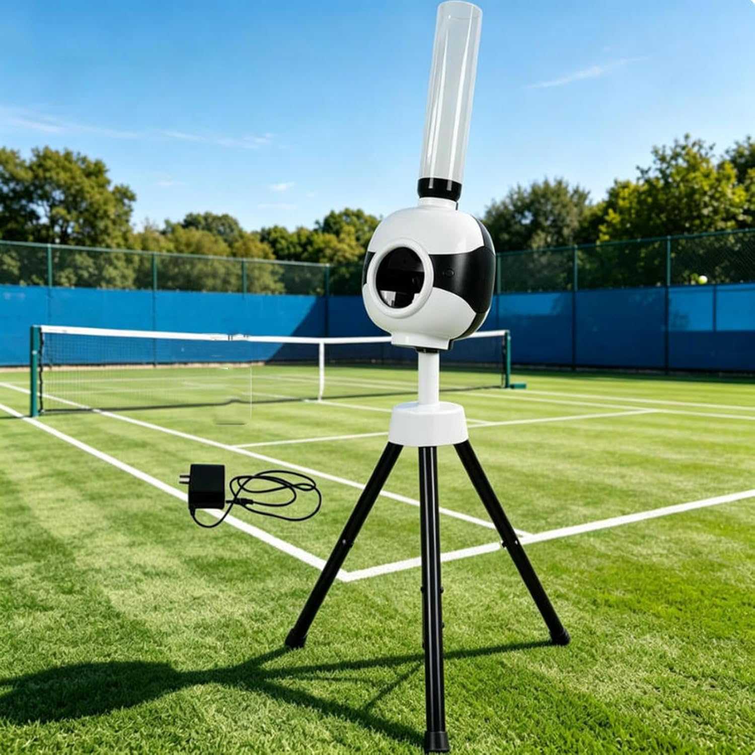 Automatic Badminton Launcher,Badminton Serving Machine with Remote Control, Efficient Shuttlecock Trainer with Metal Bracketfor Beginner Training