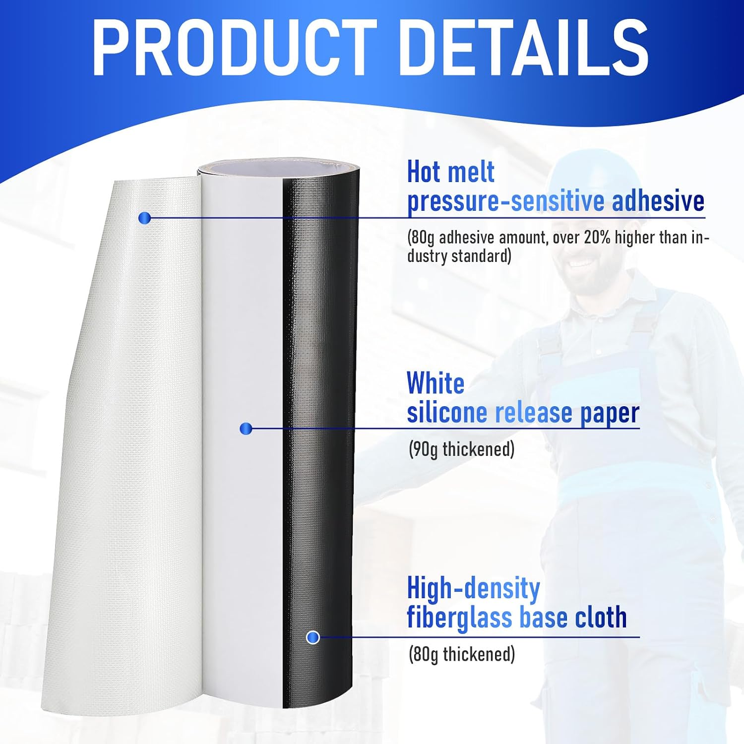 Hicarer 1 Pack Heat Shield Barrier Tape 15.7 x 118in, Aluminized Fiberglass