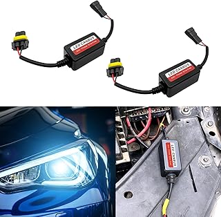 2PCS 9005/HB3 Car Canbus Decoder, LED Light Decoder, LED Bulb Anti Flicker Harness Error Code Canceler, Universal Car Accessories Warning Canceller Resistor Adapter for Most Cars (9005/HB3)