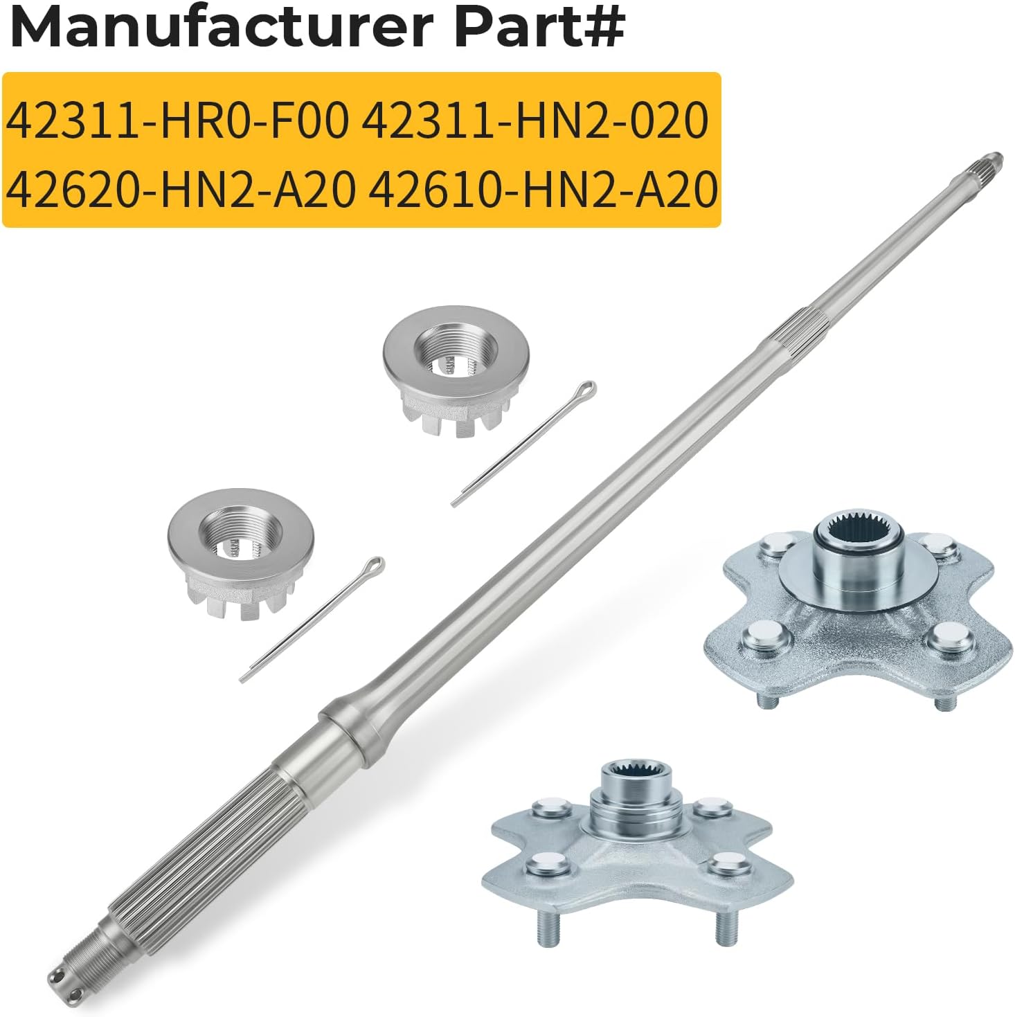 M MATI Rear Axle Shaft & Rear Left&Right Wheel Hub For Honda Rubicon 500 TRX500FA GPScape TRX500FGA TRX500FPA 2001-2011 42311-HR0-F00 42620-HN2-A20 42610-HN2-A20