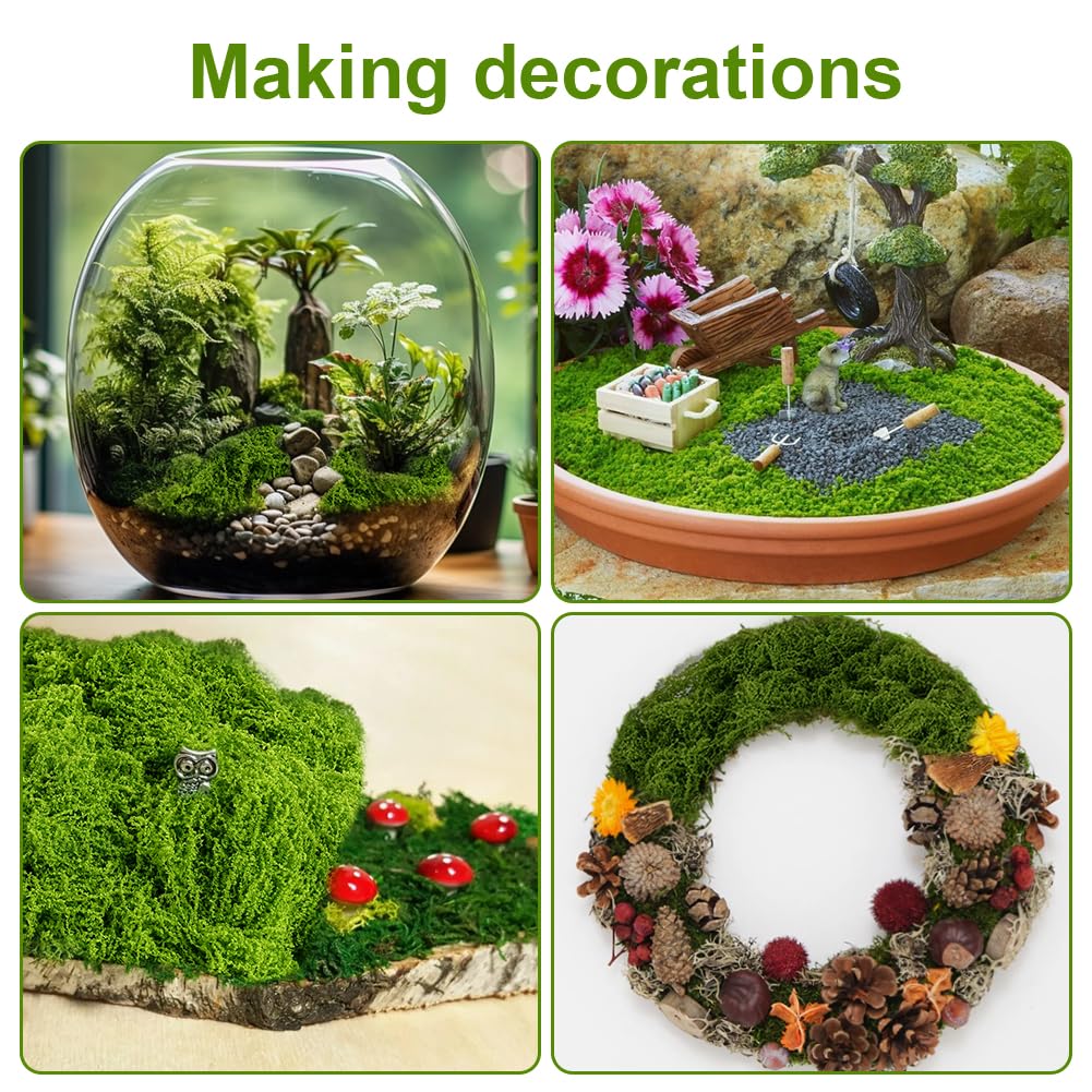 OFFCUP 50G Musgo Artificial, Espuma Artificial Decorativa para Bricolaje Presentación de Mesa Arreglos Florales Jardín de Hadas y Decoración de Bodas (Verde Claro)