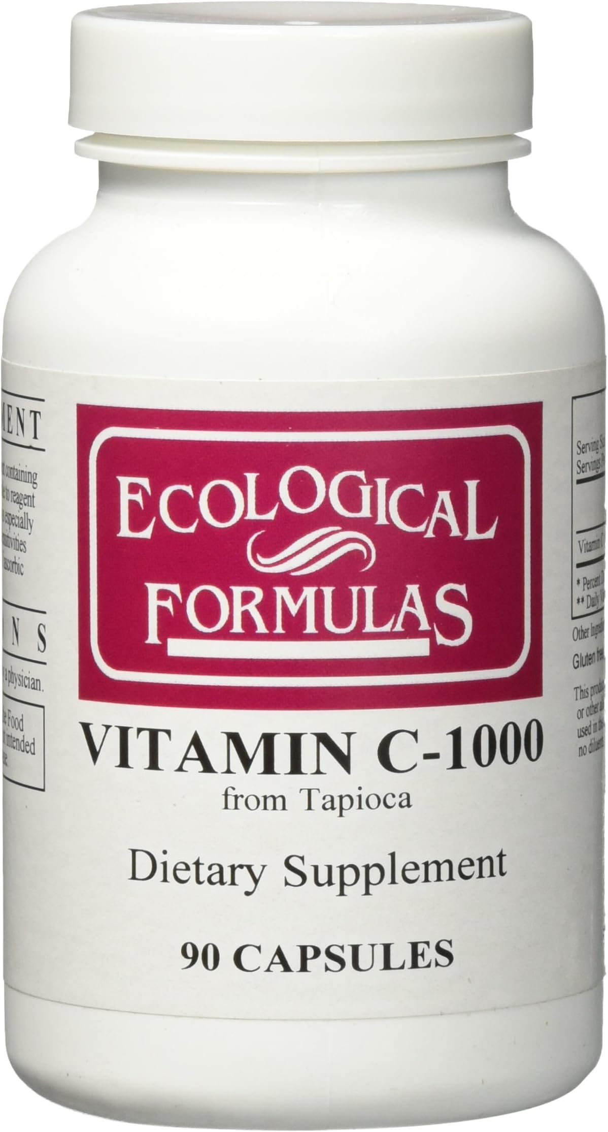 Ecological Formulas Vitamin C-1000 Capsule from Tapioca, 90 Count