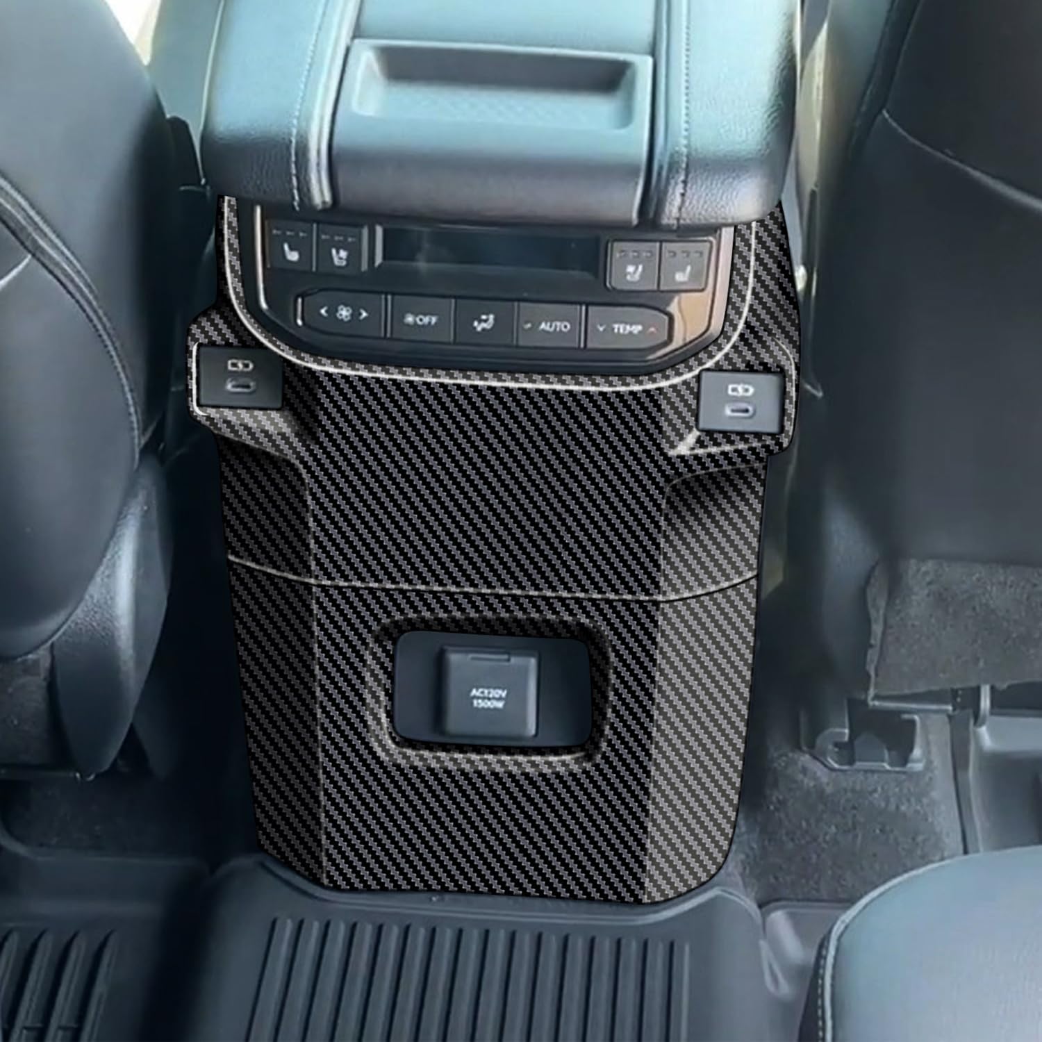 for Toyota Grand Highlander 2023-2025 ABS Carbon Fiber Rear Anti Kick Air Outlet Trim 1pcs Car Accessories