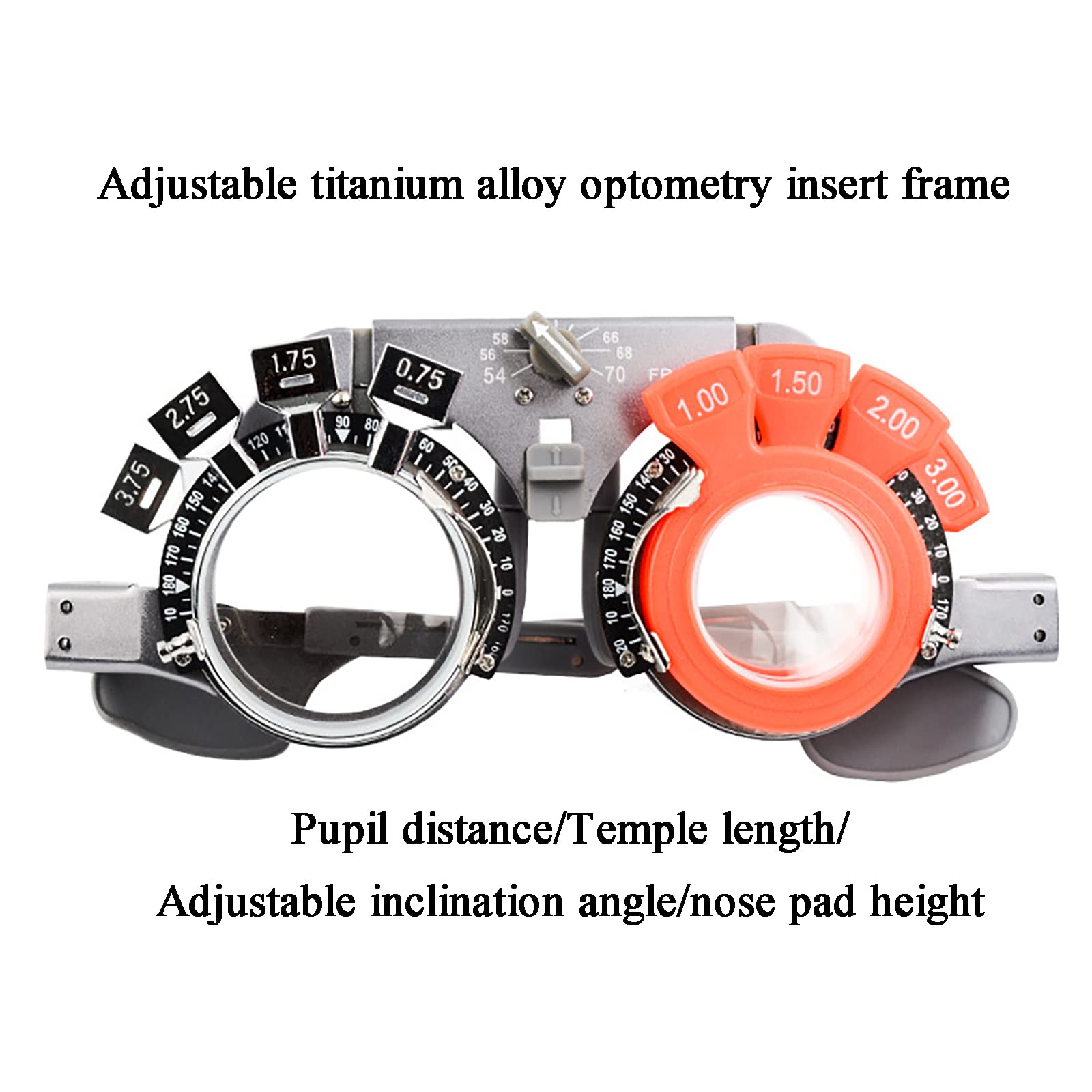 Montura de Prueba óptica Universal, Montura de Prueba óptica PD Ajustable, Montura de Gafas de optometría de Titanio Ultraligera, para escuelas, hospitales, oftalmología, Tiendas ópticas