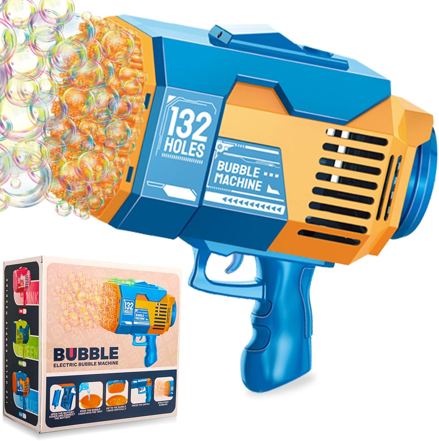 132 Löcher Seifenblasenpistole,bazooka bubble gun, Bubble Maschine