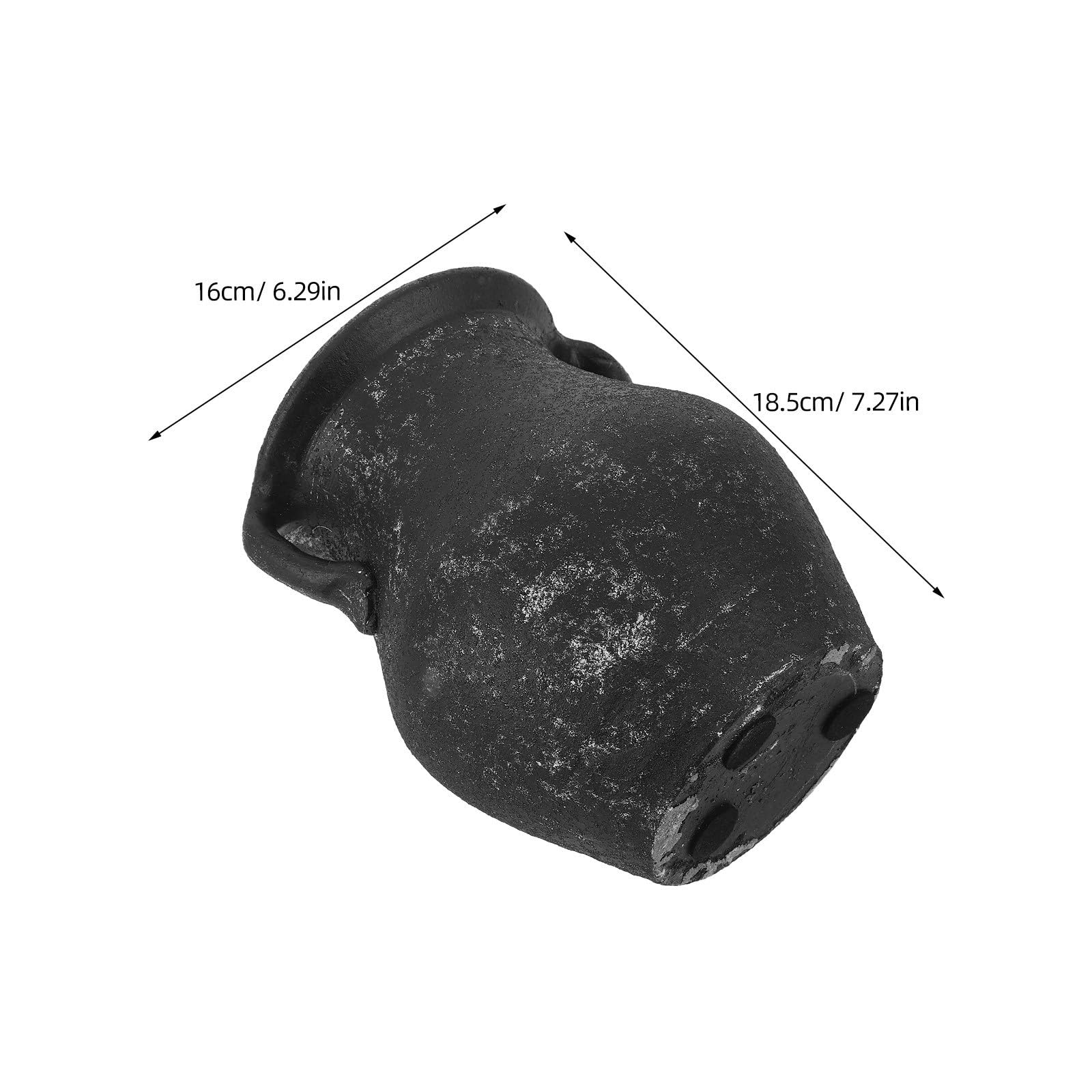 Homoyoyo Porte-ustensiles Cuisine en Céramique Noir 18cm Surface Lisse et Entretien Facile, Rangement Rustique pour Baguettes et Outils de Cuisson sur Plan de Travail