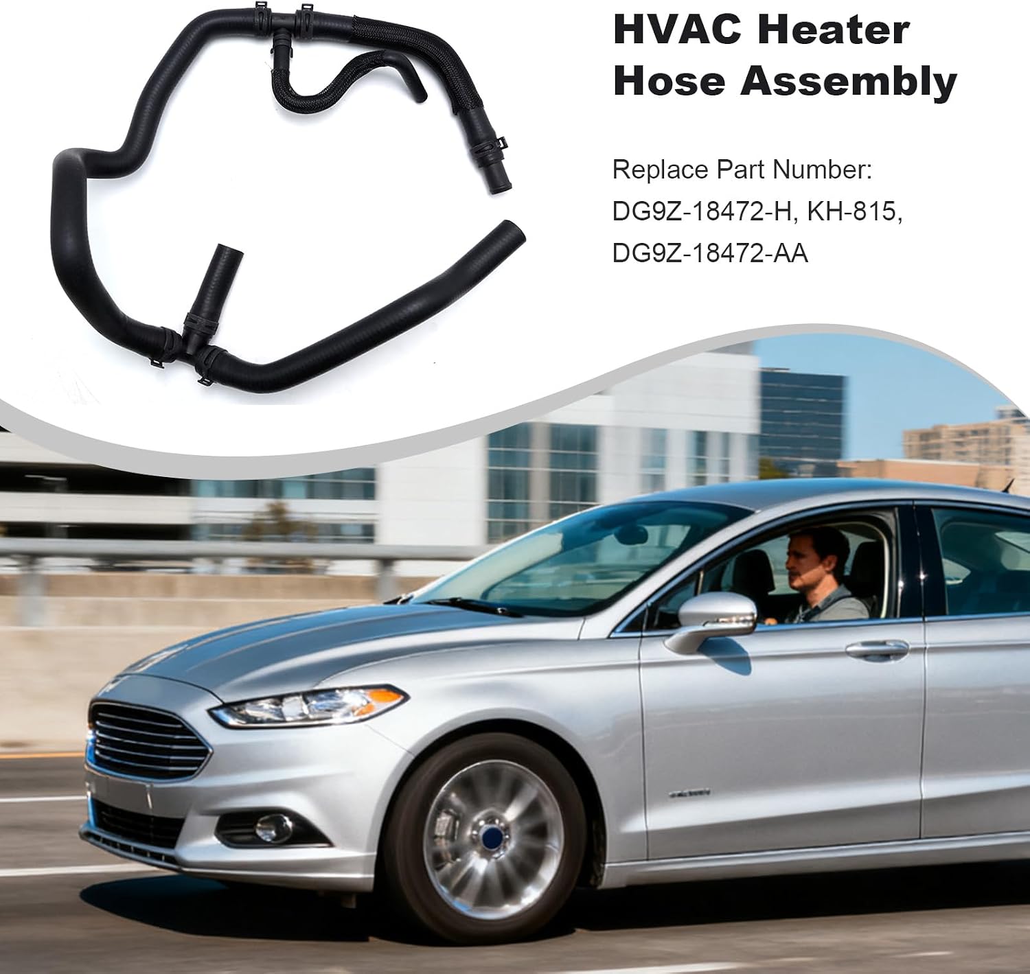 KH-815 HVAC Heater Hose Assembly, Replacement for Ford Fusion 2.5L 2013 2014 2015 2016 2017 2018 2019 2020, Replaces DG9Z-18472-AA DG9Z-18472-H