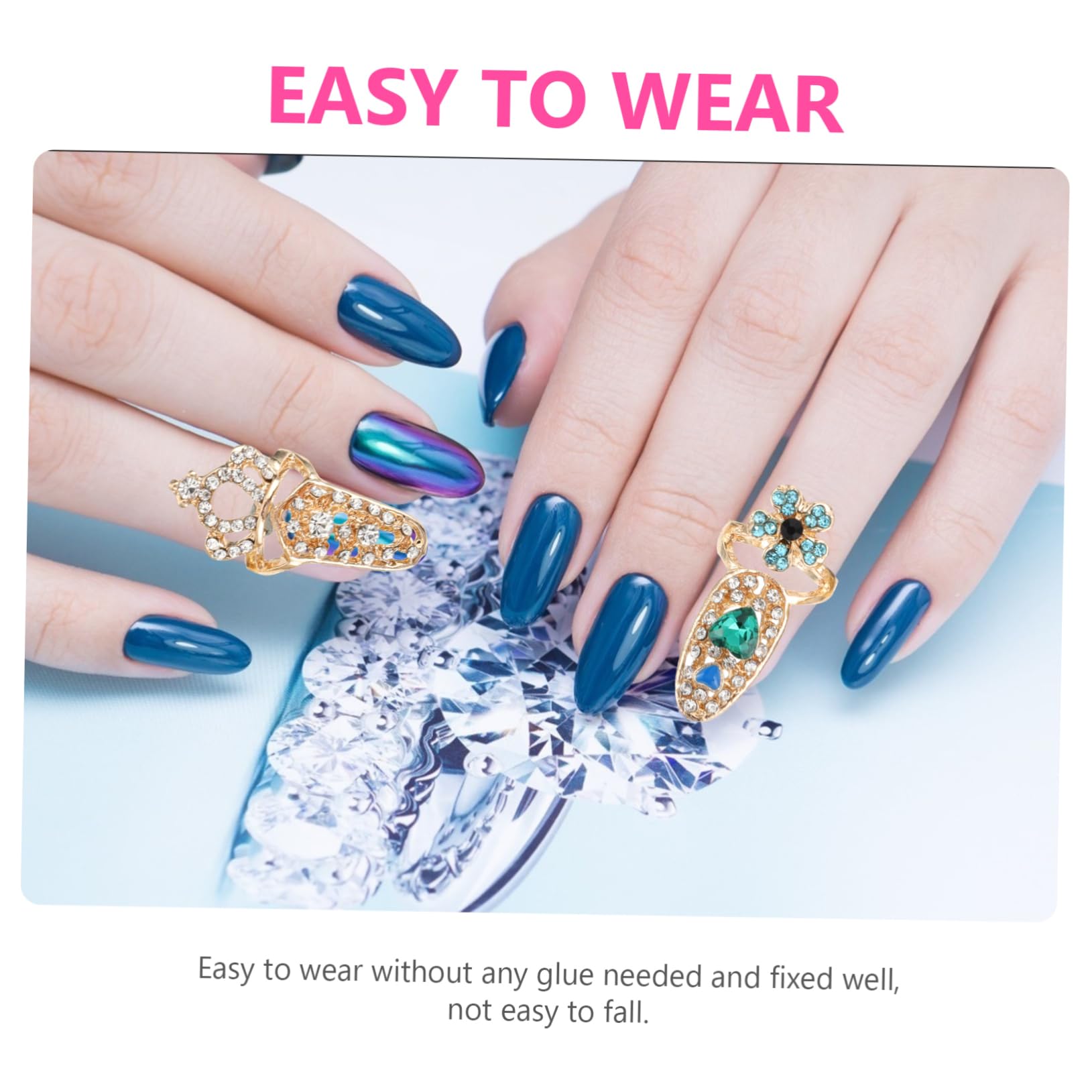 Didiseaon 5 Set Anello Per Unghie Decorazioni Unghie Decorazioni Per Unghie Artiglio Dell'unghia Ciondoli Per Unghie 3d Kit Accessori Per Manicure Decorazione Delle Unghie Lega 12 Pezzi * 5