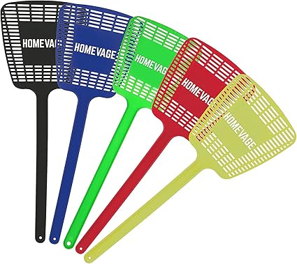 HOMEVAGE Fly Swatter Heavy Duty, Strong Flexible Manual Swat Set, Long  Handle, Weight Up to 1.1 OZs/One - PE Material, Durable - Best Insects,  Bugs, ...