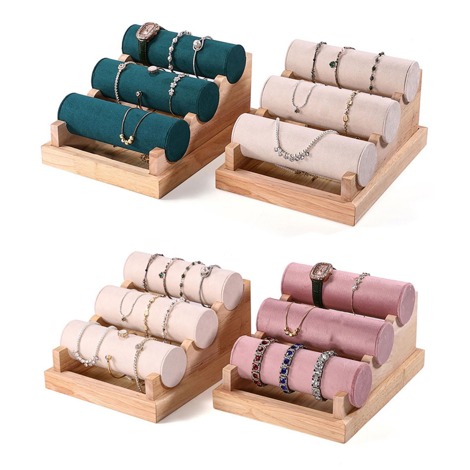 Eleganter Schmuckständer aus Holz, 3 Etagen, Armbandhalter und für Heimdekoration, Accessoires und Sammlungen, stilvolles Holzdisplay zur Schmuckaufbewahrung