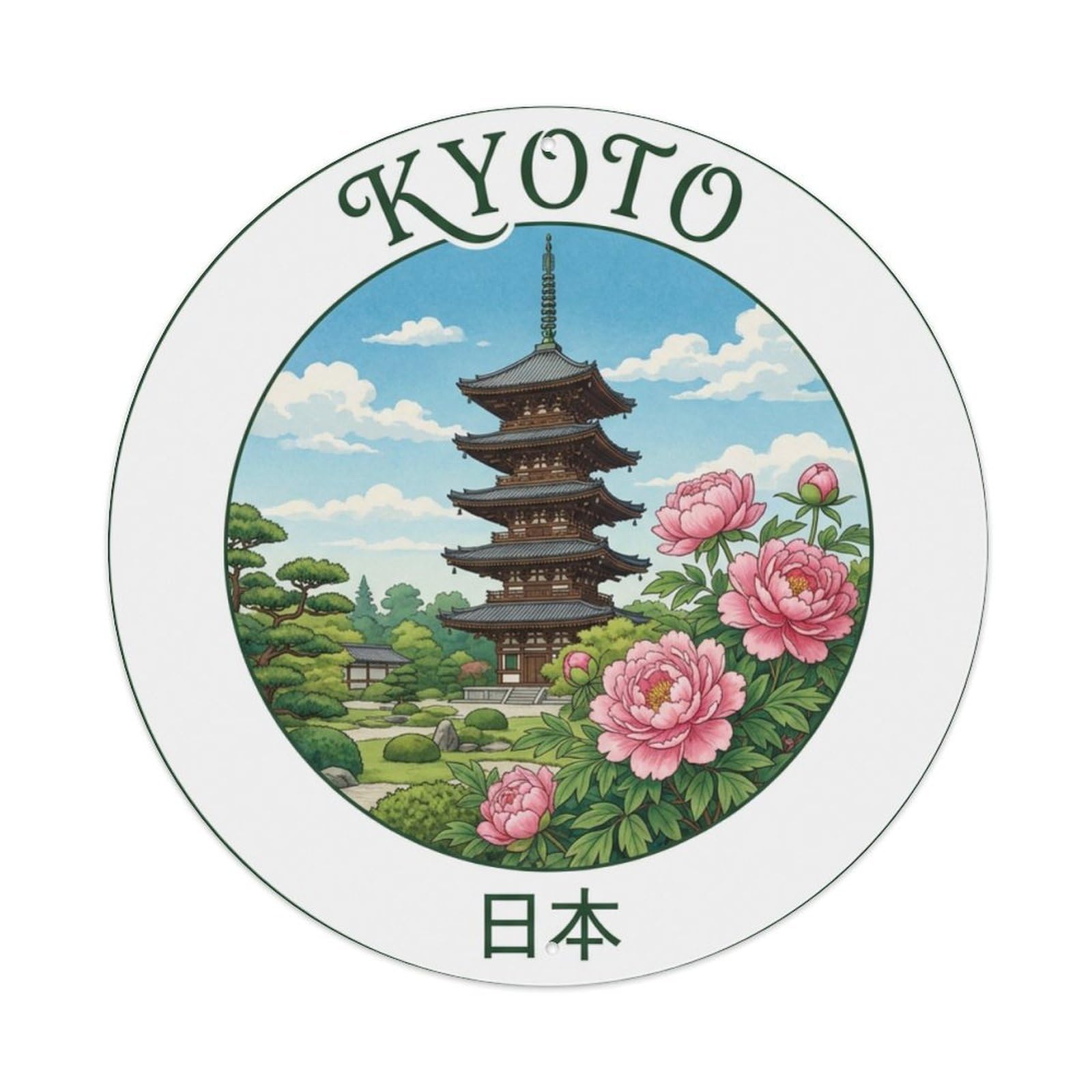 Vintage Travel Kyoto Japan Harmony Metal Tin Sign