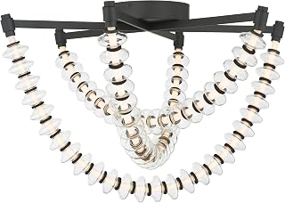 Minka-Lavery Pearl 28" LED Flush Mount - Dark Matte Black with Clear Glass