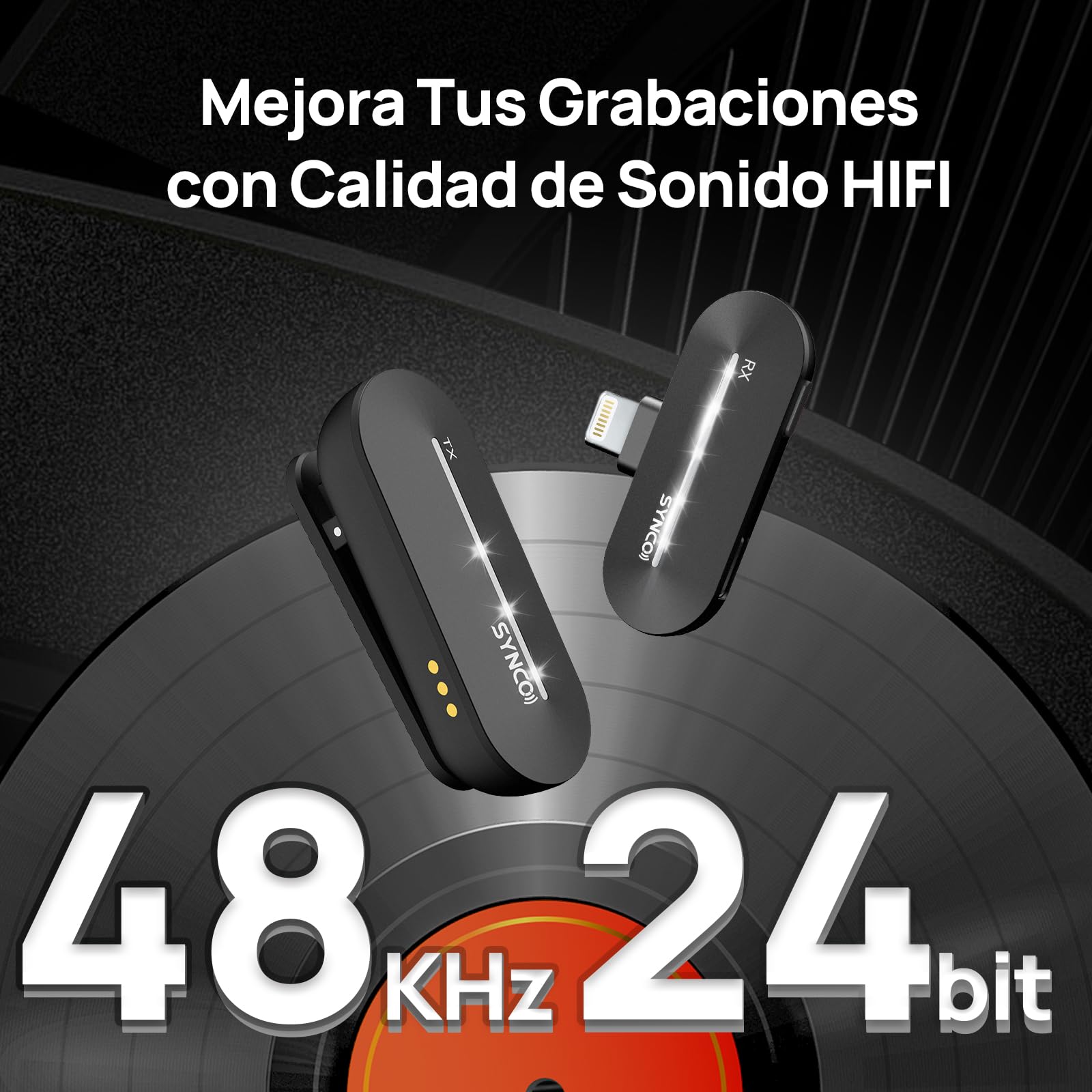 SYNCO Micrófono Inalámbrico Solapa para iPhone, P1SL Micrófono Lavalier inalámbrico para iPad con Estuche de Carga【Certificación MFi】, Micrófono-Solapa-Inalámbrico-Wireless-iPhone