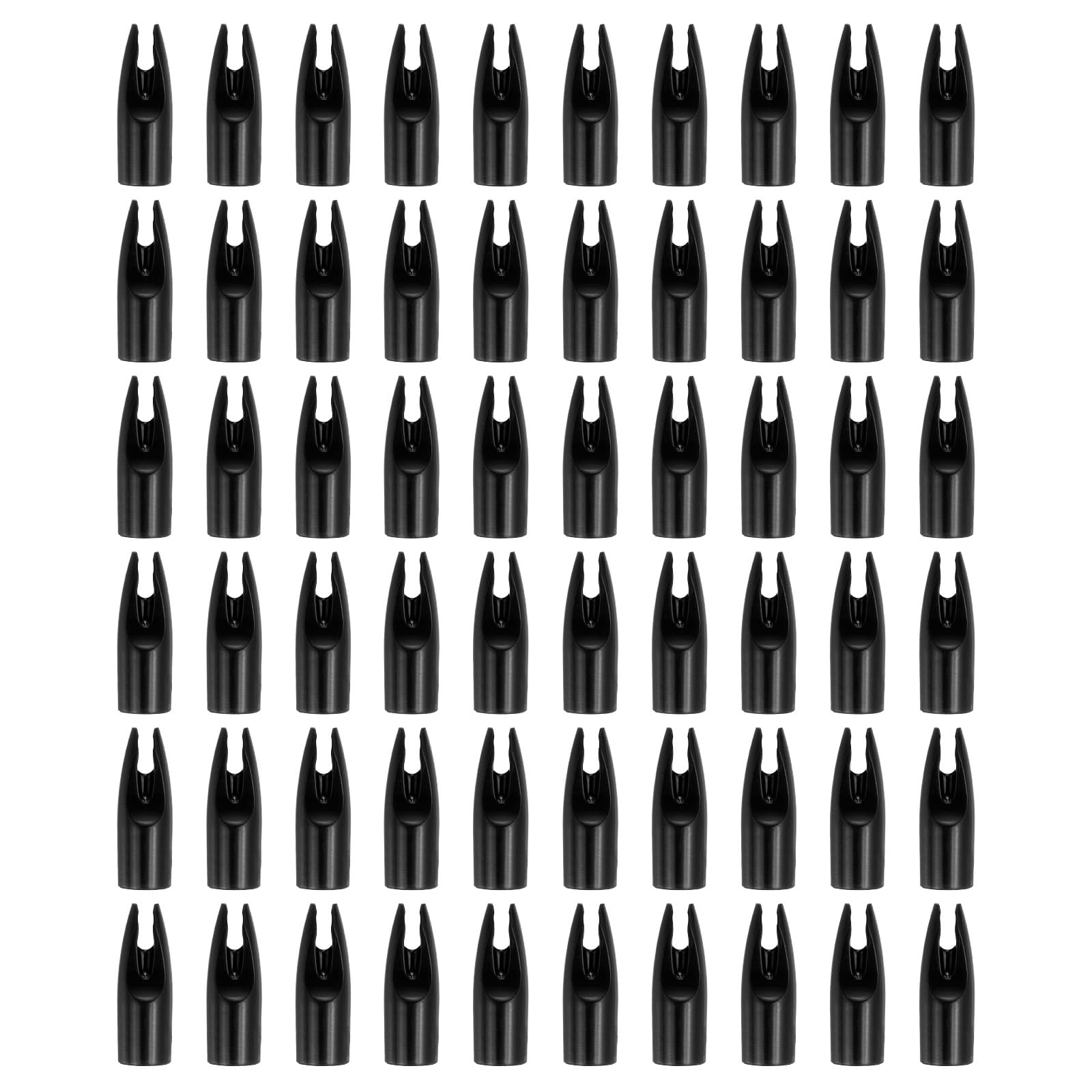 PATIKIL Tir Arc Flèches Encoches 7mm, 60 pcs Plastique Colle sur Flèche Encoche Remplacement pour Chasse Flèches Compound Arc Recourber Classique Arc, Noir