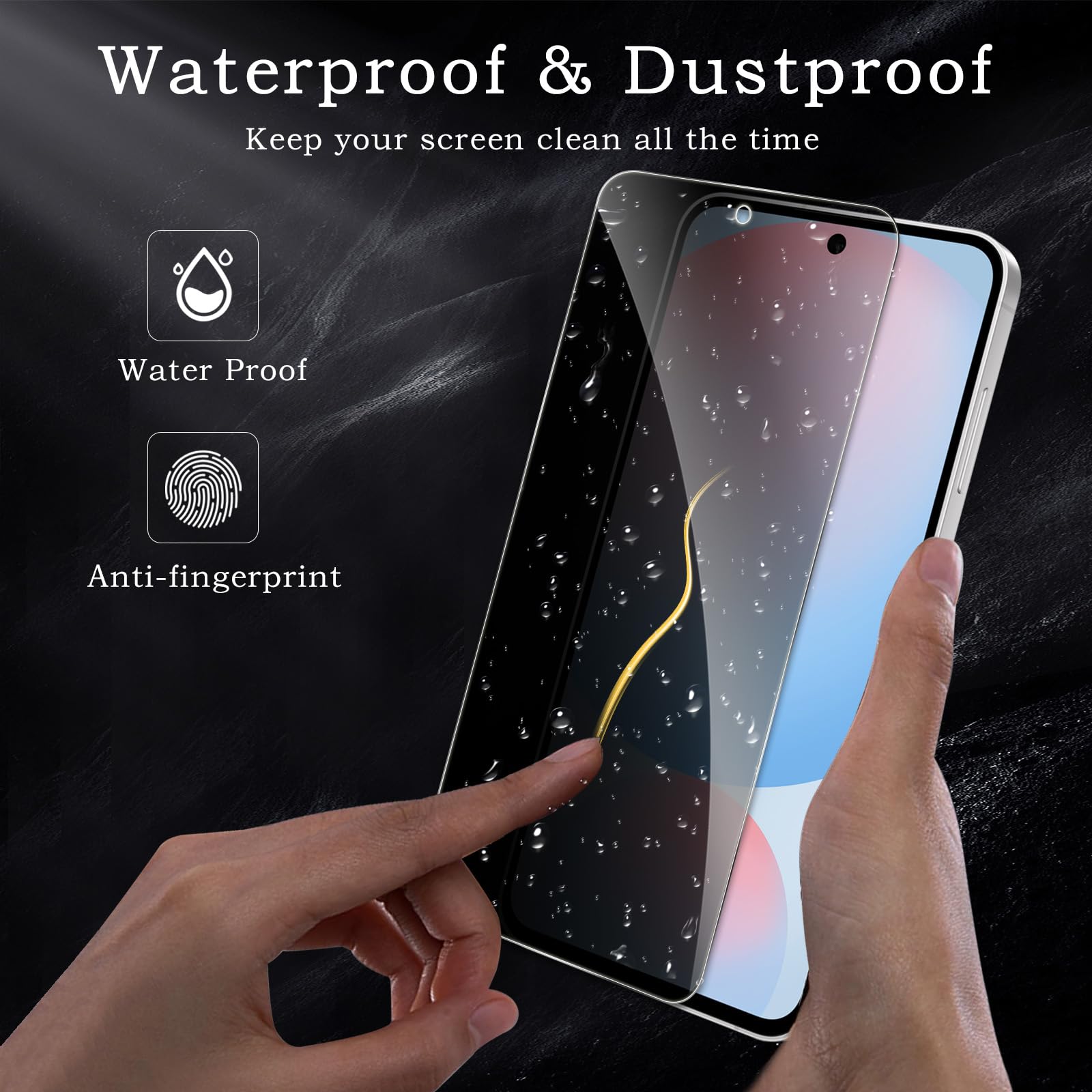 Pellicola protettiva per la privacy per Samsung Galaxy S24 FE, accessori in vetro temperato infrangibile, pellicola in vetro temperato anti spia, ultra resistente, durezza 9H, antiriflesso, HD,