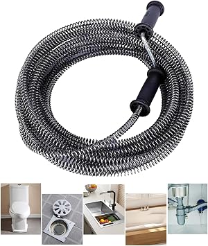 Drain Cleaning Cable, Hollow Core Cable, Sewer Cable, Drain Auger Cable Cleaner, Snake Clog Pipe Drain Cleaning Cable with Extra Strong Handle, Sewer Drain Auger Snake Pipe 50 Feet x 1/2 Inch