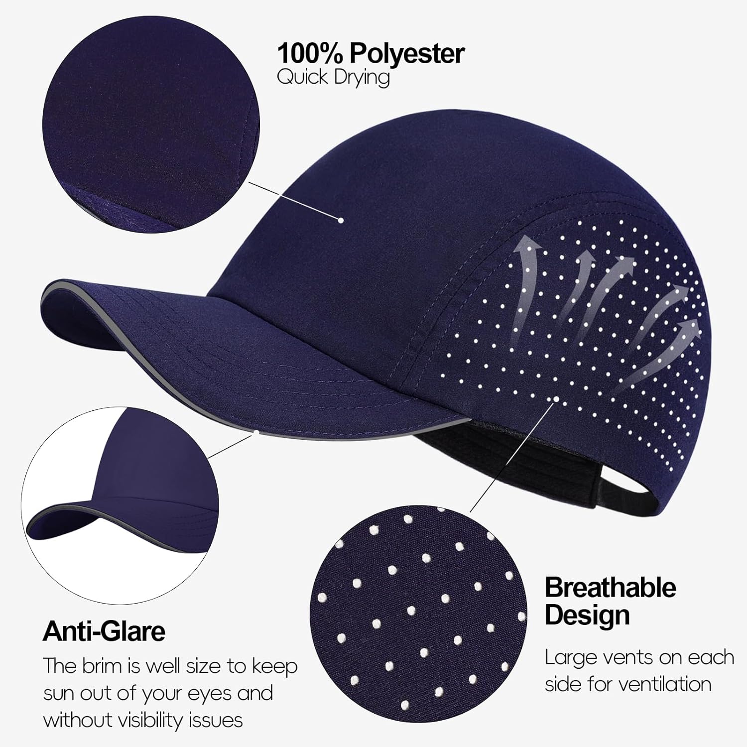 Oversize XXL Running Hat Men Women Quick Dry Baseball Caps Cooling Breathable Mesh Hat for Big Heads Dry Fit Hats for Workout - Image 2