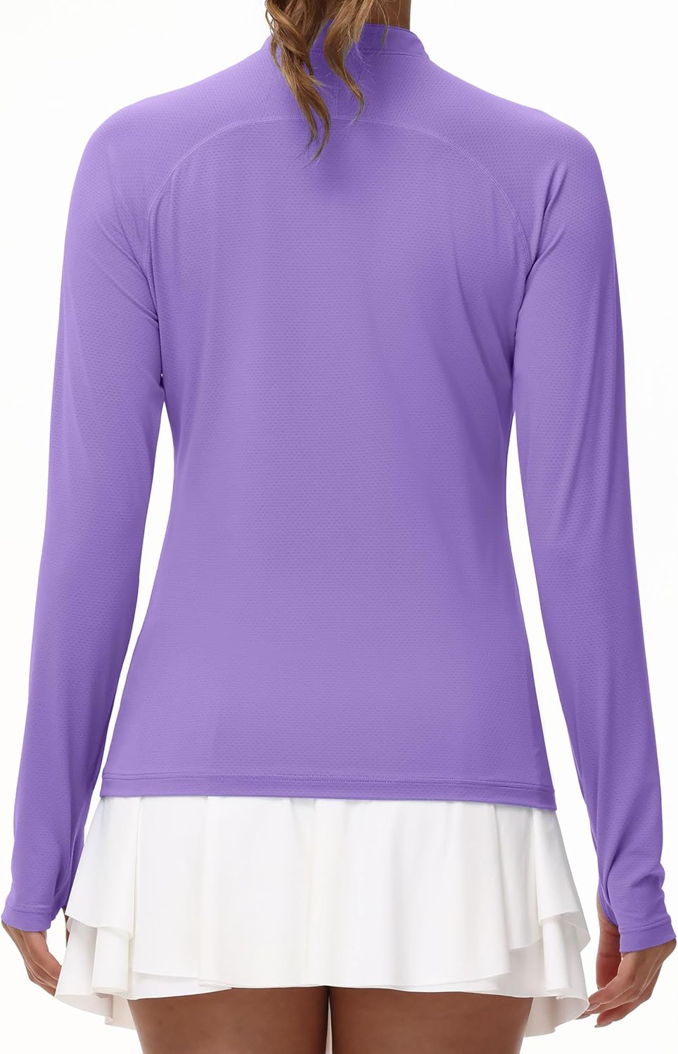 isnowood Women's 1/4 Zip Long Sleeve Rash Guard, UPF 50+ UV Sun Protection Shirts, Quick Dry Workout Hiking Athletic Tops - Image 2