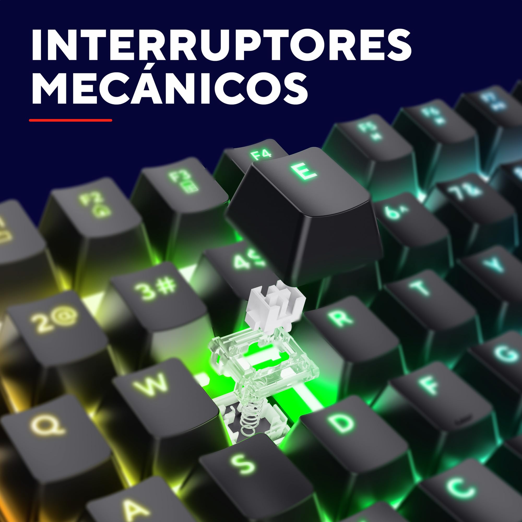 GXTrust 871 Zora Teclado Mecánico Español QWERTY con Iluminación RGB, Interruptores Lineales Huano, N-Key Rollover Anti-ghosting, Teclado Gaming Programmable con Cable USB para PC Portátil