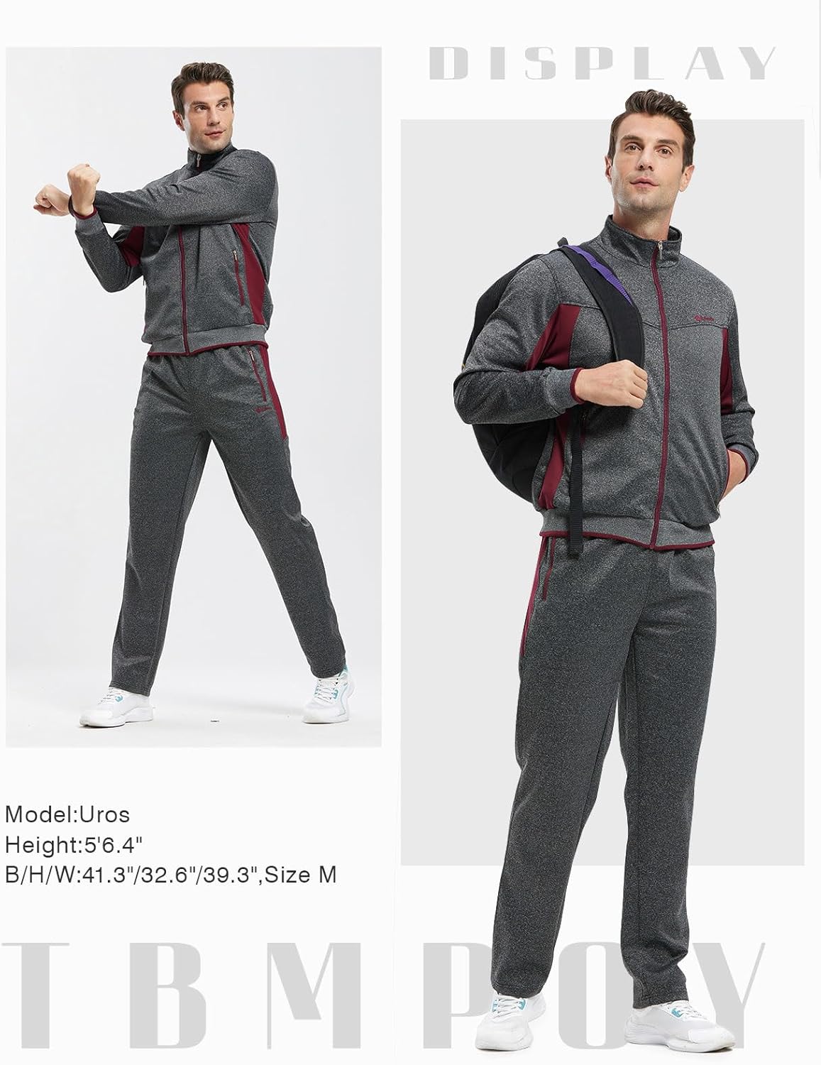 TBMPOY Men's Tracksuits Sweatsuits for Men Sweat Track Suits 2 Piece Casual Athletic Jogging Warm Up Full Zip Sets - Image 7