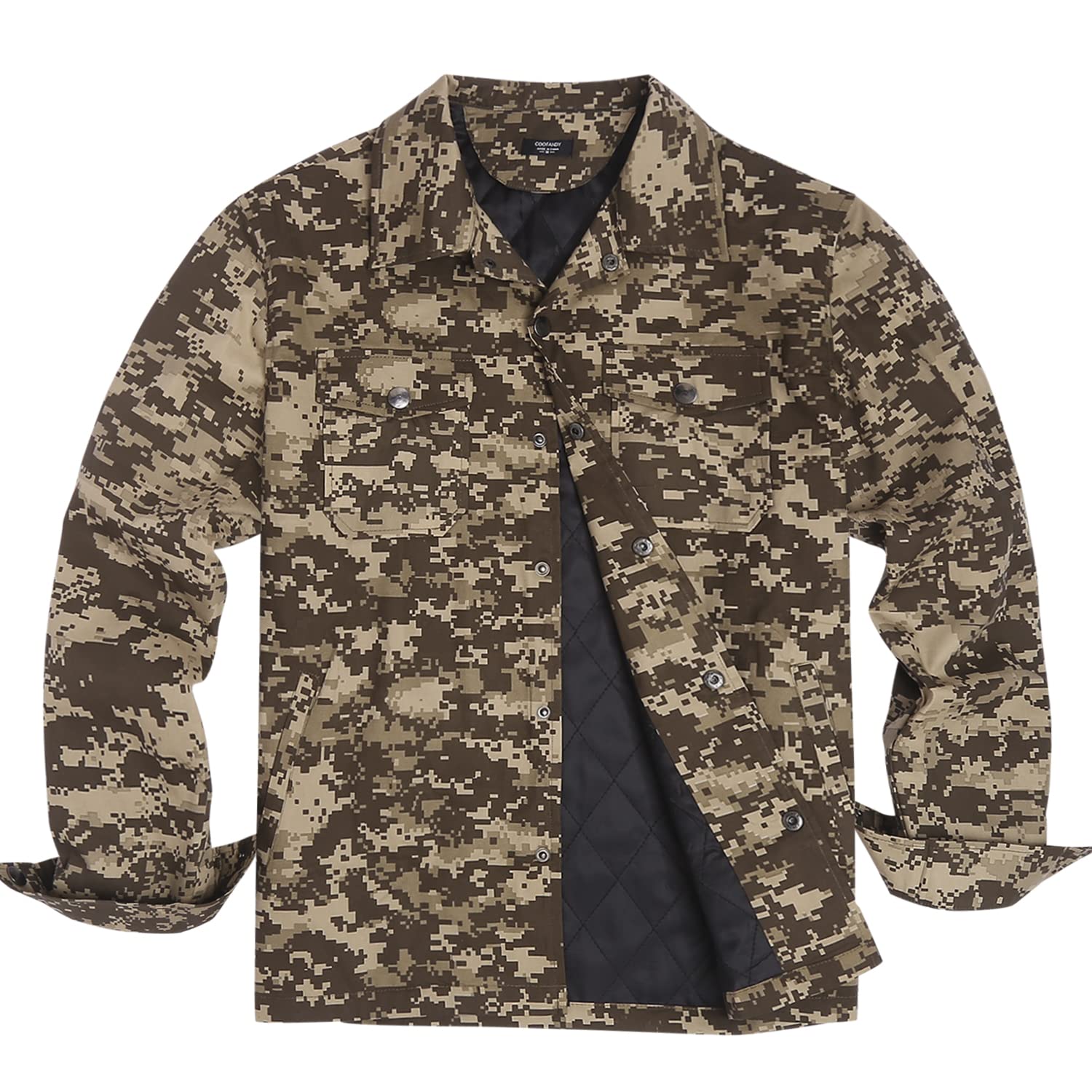 COOFANDY Camisa para hombre a cuadros forro interior de madera