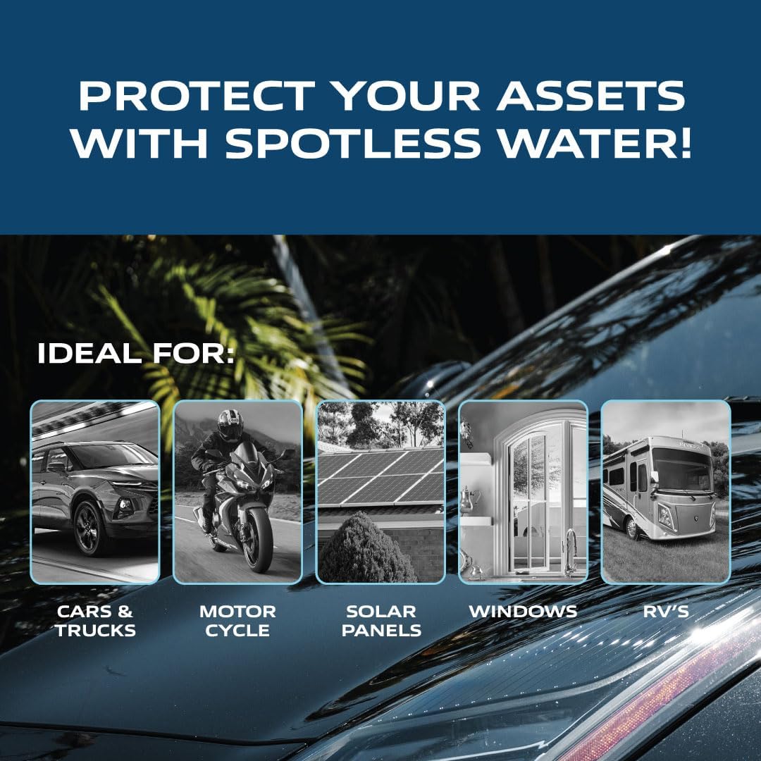 CR Spotless - Simplest RV & Car Wash System, Spotless Rinse Works for All Vehicles, Motorcycles, Bikes, Boats, Planes, Yachts, Deionized Water System - Towel Drying Eliminated (Simple Chuck)