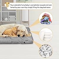 Vista 6 de Funda impermeable para cama para perro, camas grandes para perros con funda lavable para interiores y exteriores con cremallera, repuesto extraíble