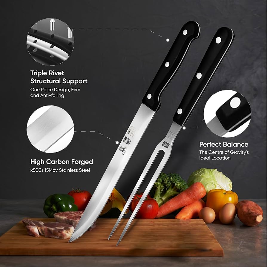 【アンティーク セイウチ製 】彫刻入ハンドル付ナイフとフォークの2点セット アンティーク セイウチ製 】彫刻入ハンドル付ナイフとフォークの