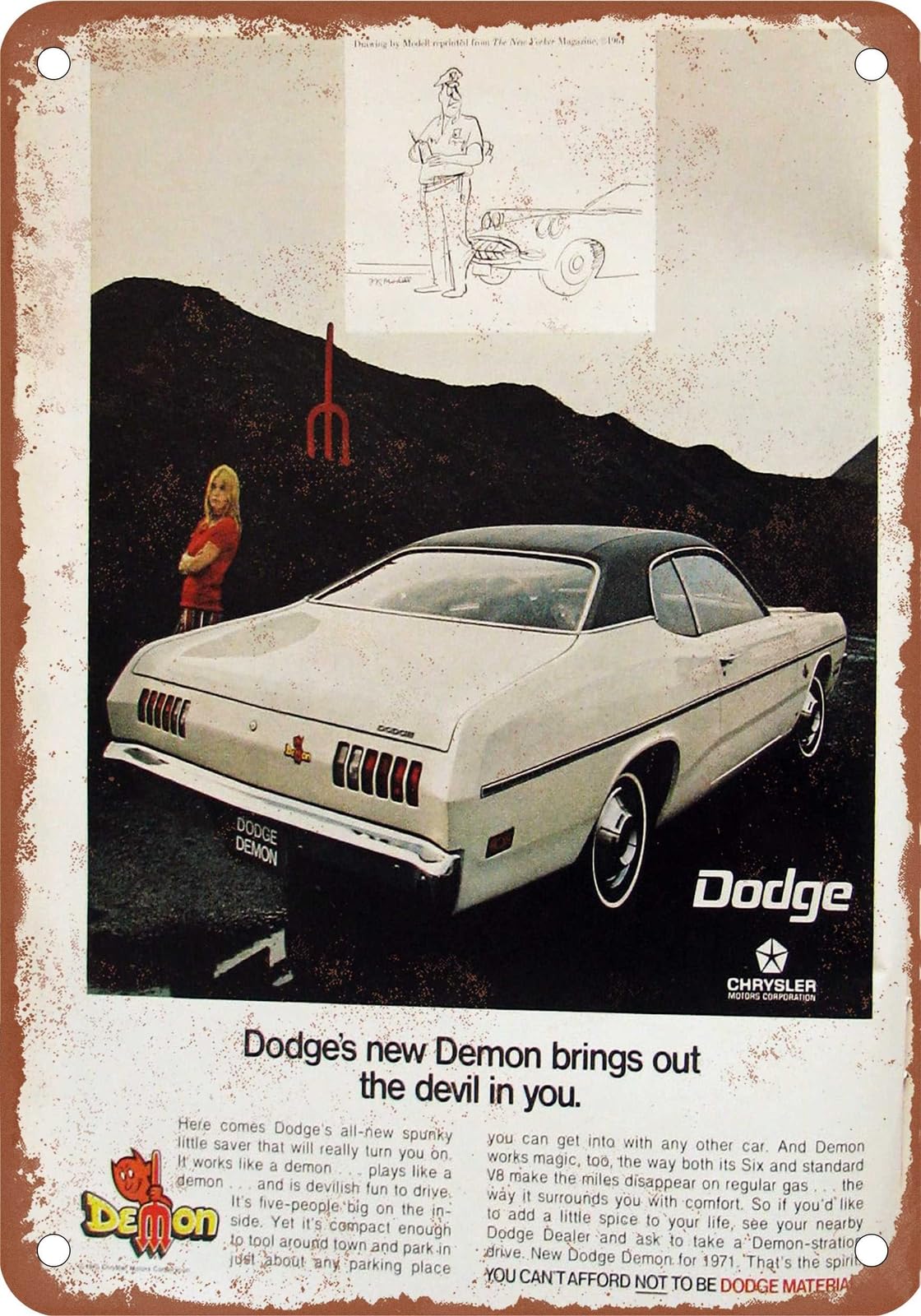 Miaomansenstore Metal Sign - 1971 Dodge Vintage Ad 08 - Old Retro Rusty Look Home Decor