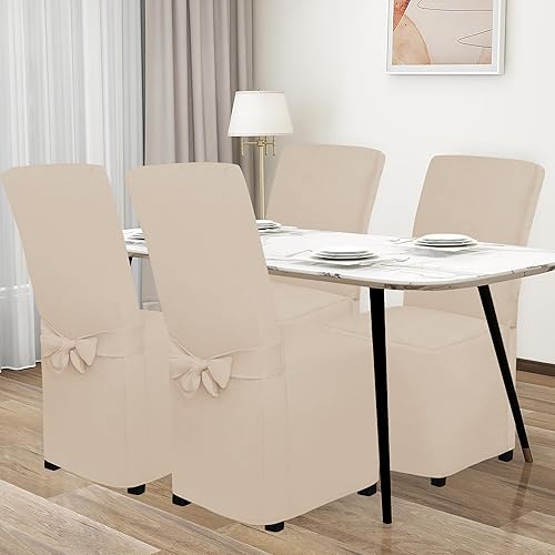 Miniatura 2 de Easy-Going Funda para silla de comedor, funda sólida para silla de comedor, de longitud completa, para cocina, hotel, fiesta, boda, ceremonia
