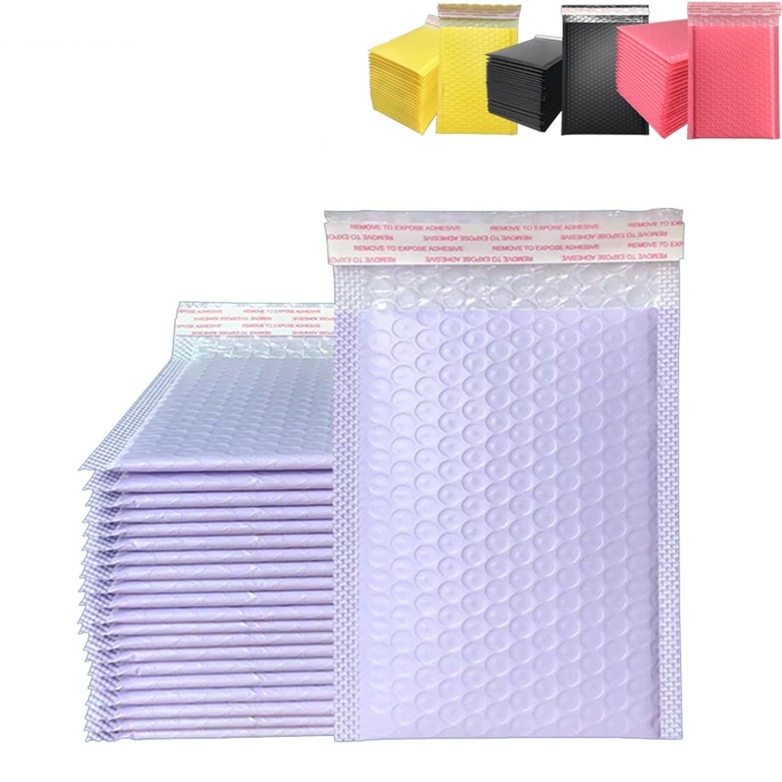 Buste imbottite in polietilene da 100 pezzi a bolle d'aria sfuse Sacchetti postali in plastica a for la spedizione Imballaggio Maile Autosigillante per Imballaggio(Light pink,20 * 25cm)