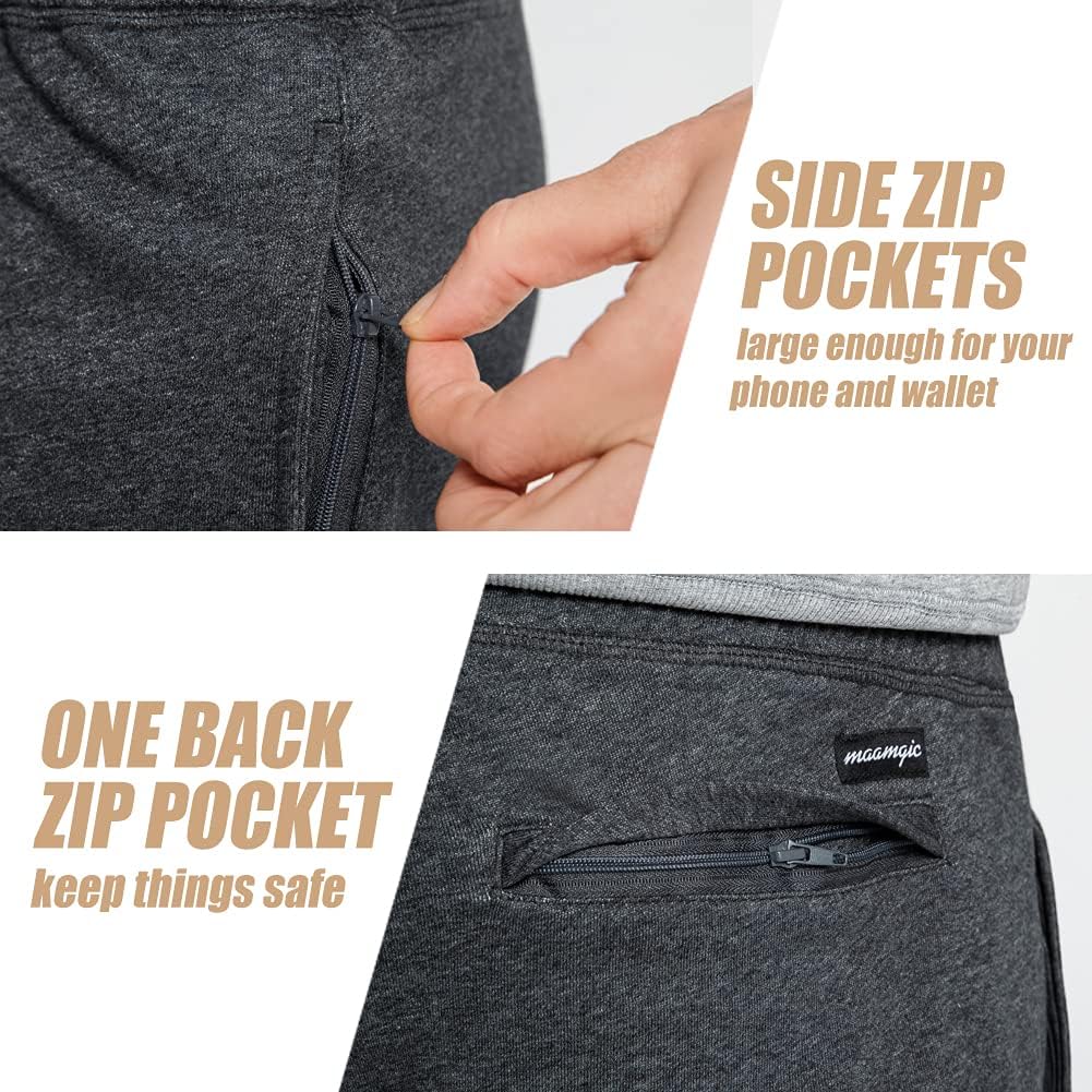 maamgic Mens Athletic Gym Shorts 5/7" Elastic Waist Casual Pajama Pocket Jogger Men Workout Short Pants - Image 4